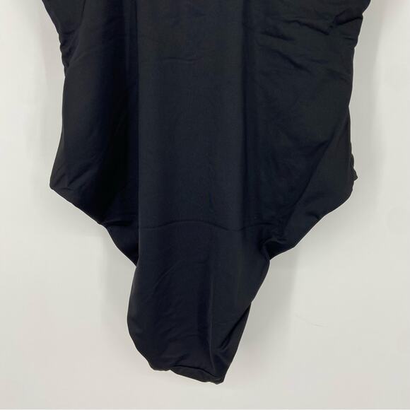 New Andie Swim The Santorini One Piece Swimsuit Key Hole Front Black Size Large - Picture 10 of 14